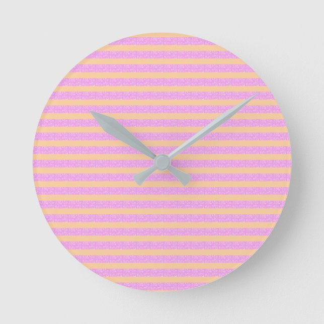 Horloge Ronde Rose Géométrique  (Recto)
