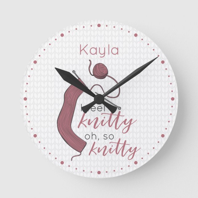 Horloge Ronde Rose Gold Je Me Sens Knitty, Oh So Knitty (Recto)