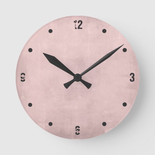 Horloge Ronde Rose Gold Moderne Rustique Abstrait (Recto)