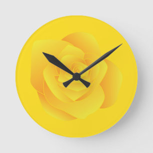 Horloge Ronde Rose jaune