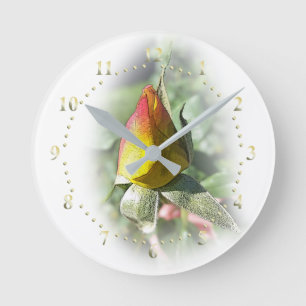 Horloge Ronde rose jaune