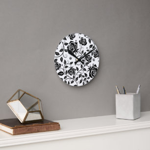 Horloge Ronde Rose noir