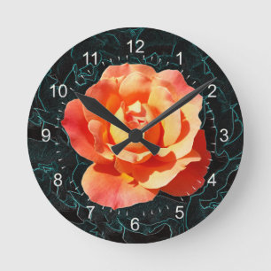 Horloge Ronde Rose orange clair