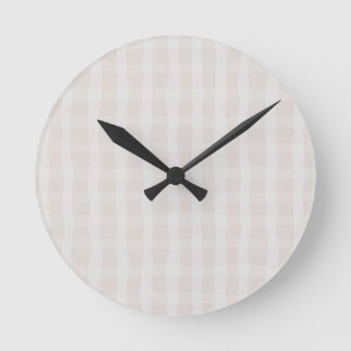 Horloge Ronde Rose Pâle Plaid Élégant 