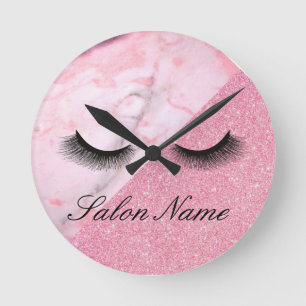Horloge Ronde Rose, Parties scintillant, Marbre, Styliste, Salon