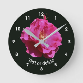 Horloge Ronde Rose rose personnalisé