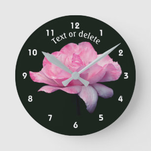 Horloge Ronde Rose rose personnalisée