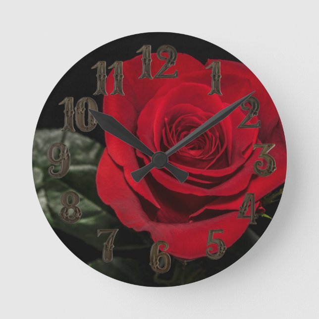 Horloge Ronde Rose rouge (Recto)