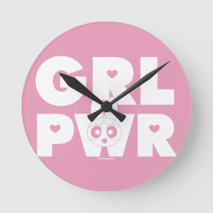Horloge Ronde Rose vif:Pouvoir des filles