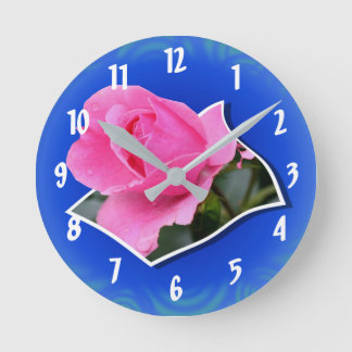 Horloge Ronde Rosebud Rose De Limites Art Fleur