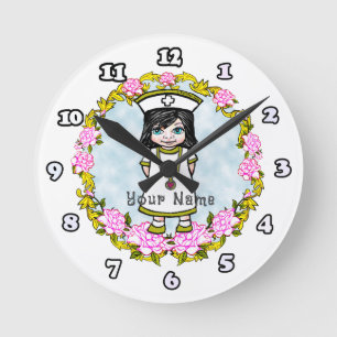 Horloge Ronde Roses d'infirmière