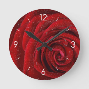 Horloge Ronde Roses rouges personnalisées