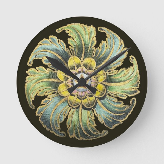 Horloge Ronde Rosette architecturale antique n° 1 (Recto)