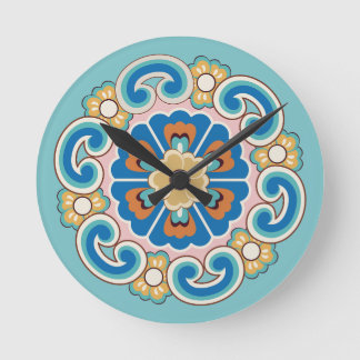Horloge Ronde Rosset coloré avec motif de nuage Ruyi