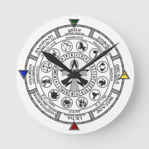 Horloge Ronde Roue des runes de Sabbats de zodiaque d'année