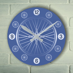 Horloge Ronde Roues à vélo bleu