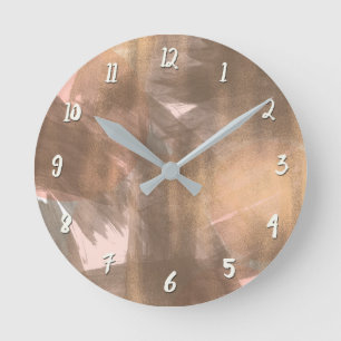 Horloge Ronde Rouge à joues pêche rose cuivre bronze métallisé m