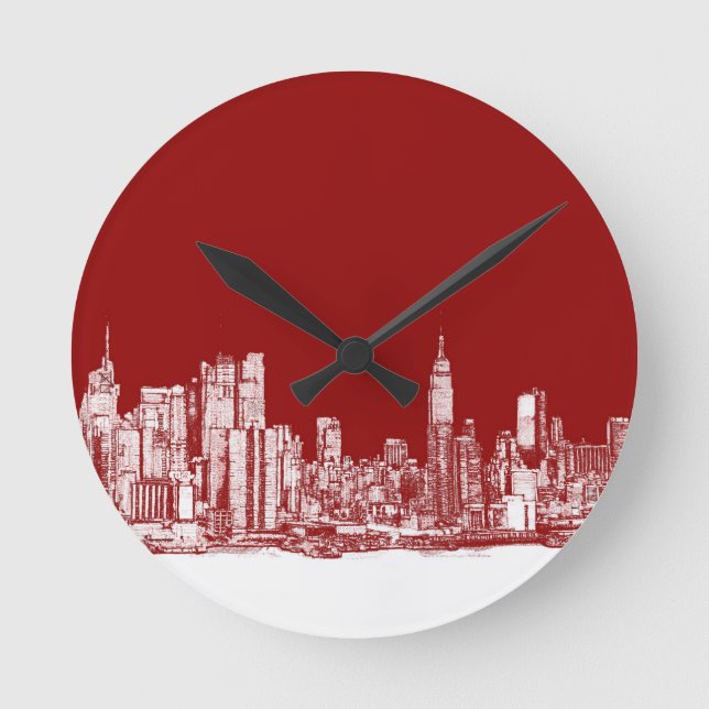 Horloge Ronde Rouge audacieux de New York (Recto)