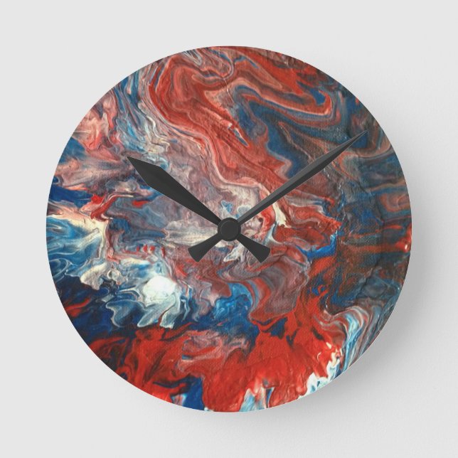 Horloge Ronde Rouge, blanc et bleu (Recto)