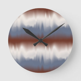 Horloge Ronde Rouge, Blanc et Bleu Design moderne