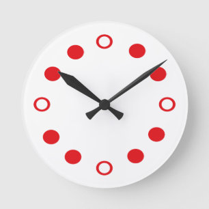 Horloge Ronde Rouge blanc Rétro moderne