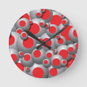 Horloge Ronde Rouge bulle