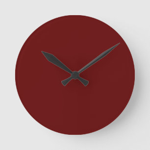 Horloge Ronde Rouge de Noël, rouge solide, rouge profond, rouge