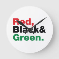 Rouge, Noir et Vert.
