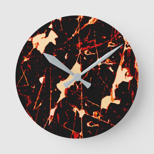 Horloge Ronde Rouge noir jaune (Recto)
