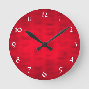 Horloge Ronde Rouge texturé