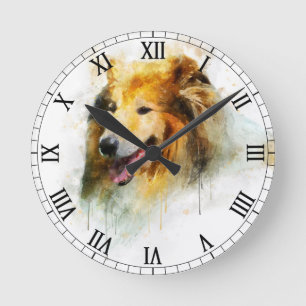 Horloge Ronde Rough Collie