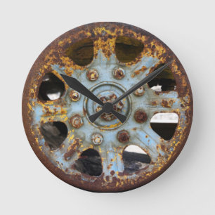 Horloge Ronde Rouille industrielle : Rais, photographie