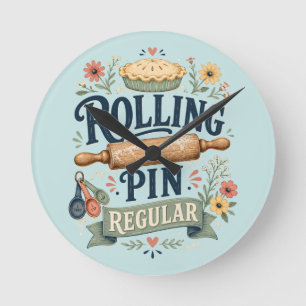 Horloge Ronde Rouleau à pâtisserie régulier Cottage Baker