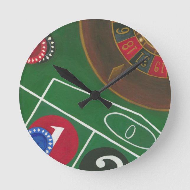 Horloge Ronde Roulette Table avec puces et roue (Recto)