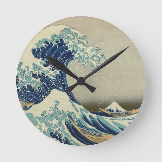 Horloge Ronde Round clock: "Great Wave off Kanagawa" by Hokusai (Recto)