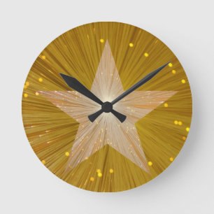 Horloge Ronde Round de verrouillage Gold Star