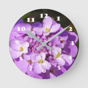 Horloge Ronde Round (média) Wall ClockPurple Blossoms