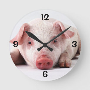 Horloge Ronde Round Wall Clock/Pig