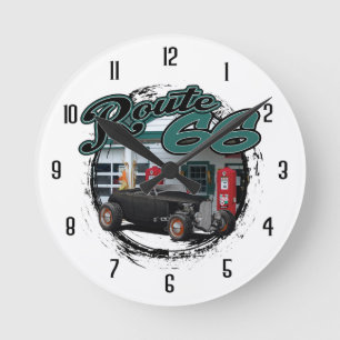 Horloge Ronde Route 66 Garage