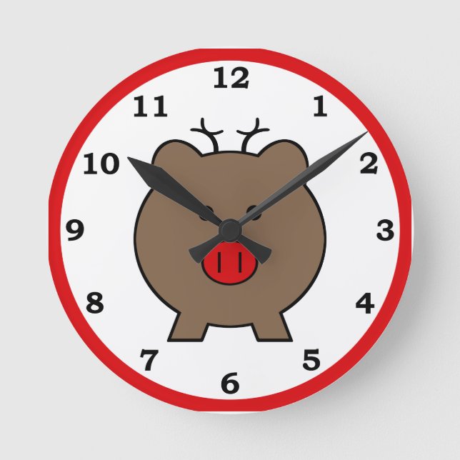 Horloge Ronde Roy le cochon de Noël (Recto)
