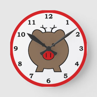Horloge Ronde Roy le cochon de Noël