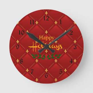 Horloge Ronde Ruby Rouge et or Art Déco/Art Nouveau