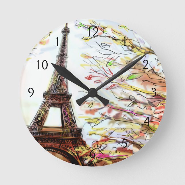 Horloge Ronde Rue À Paris - Illustration 2 (Recto)
