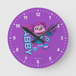 Horloge Ronde Rue Sésame   Mécaniciens Abby Cadabby