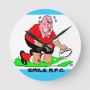 HORLOGE RONDE RUGBY CLOCK