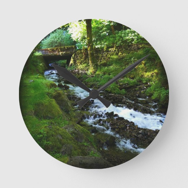 Horloge Ronde Ruissellement de Wahkeena Falls, OR (Recto)