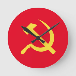 Horloge Ronde Russian Hammer and Sickle Round Wall Clock