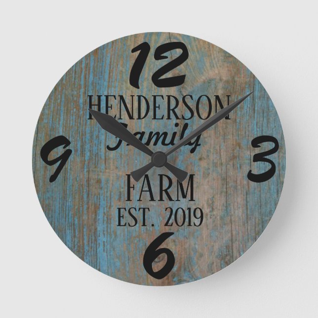 Horloge Ronde Rustic Farmhouse (Recto)