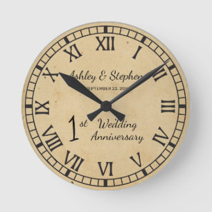 Horloge Ronde Rustic Paper