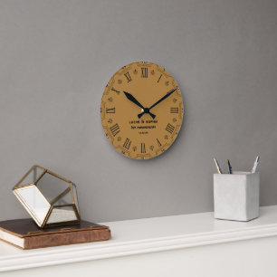 Horloge Ronde Rustic Paper 1st Wedding Anniversary Wall Clock